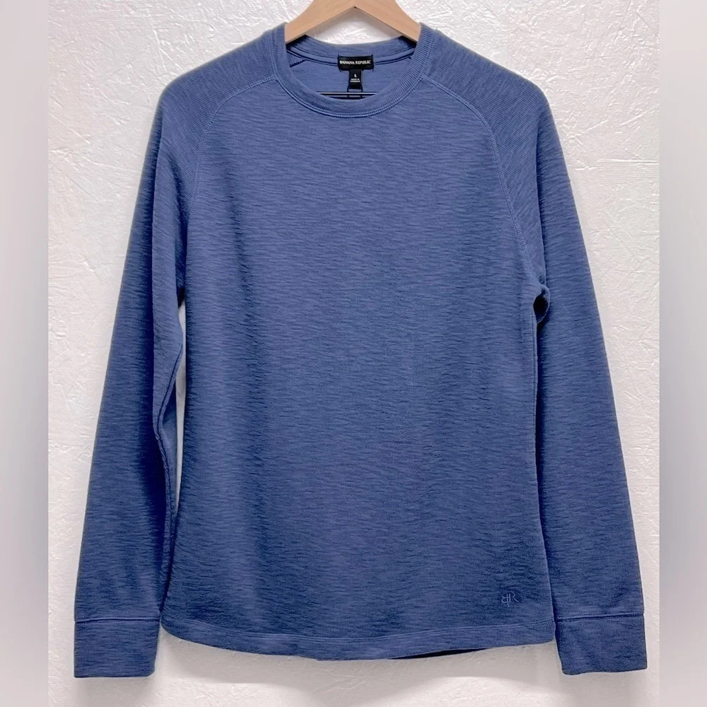 BANANA Republic Men's Double Knit Long Sleeve Crewneck Shirt - S